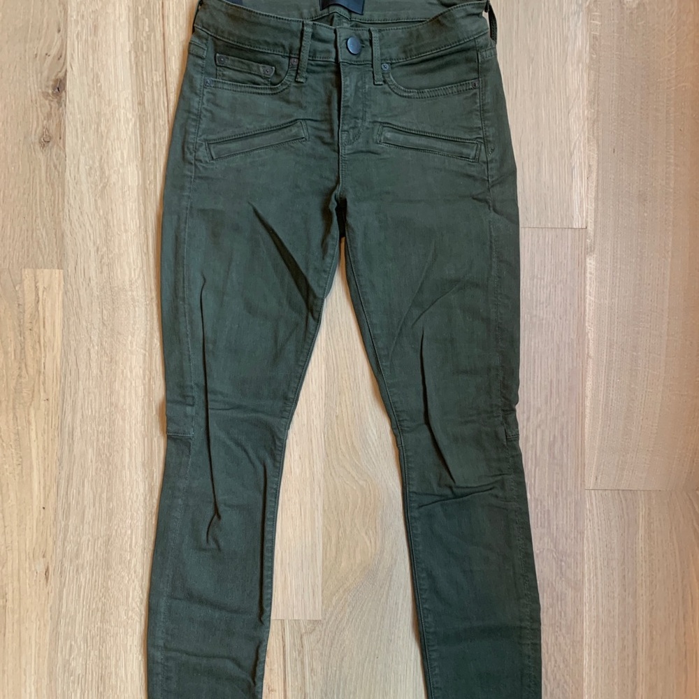 Vince army green skinny jeans